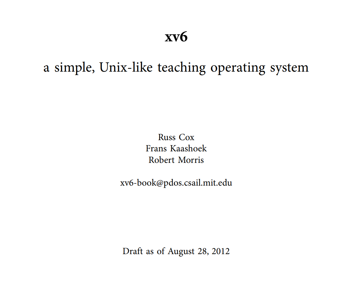 [MIT 6.s081] Xv6 操作系统学习笔记